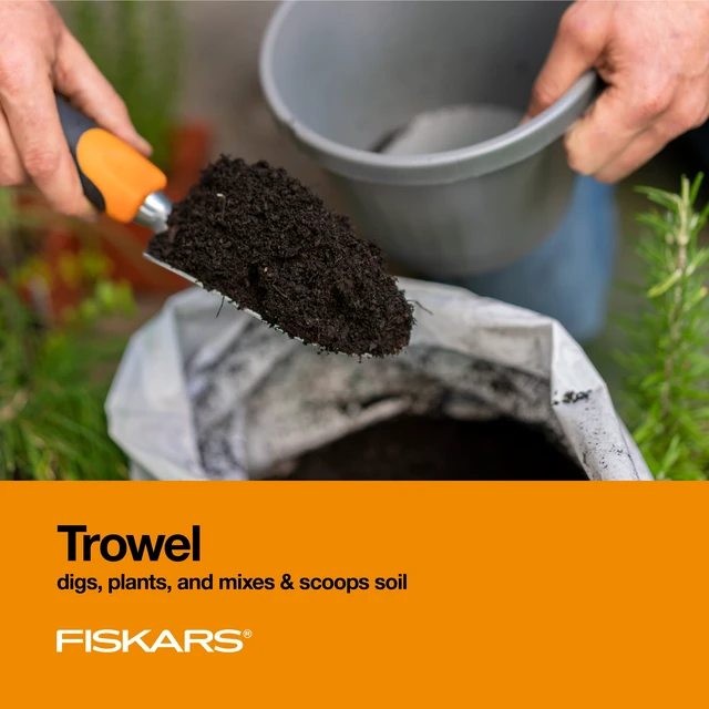 Alt view image 5 of 6 - Fiskars 12.25" Ergo Flower Bed Trowel with Cast Aluminum Head