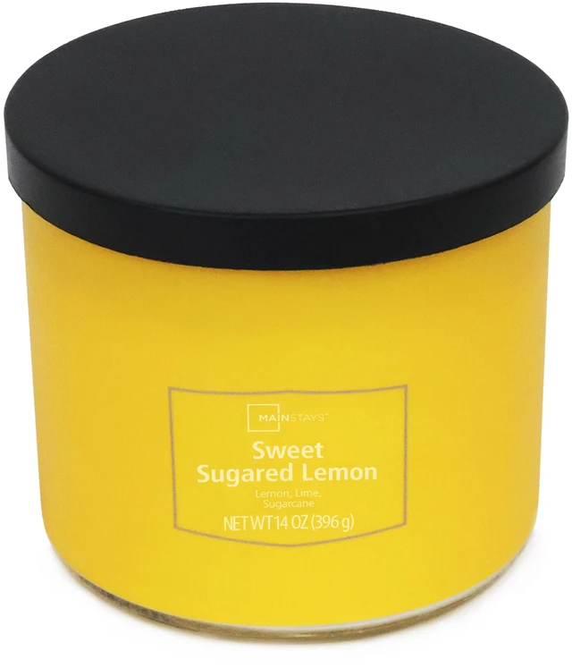 Alt view image 2 of 5 - Mainstays 3-Wick Textured Wrap Sweet Sugared Lemon Candle, 14Ounce