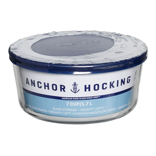 Alt view image 4 of 7 - Anchor Hocking 7-Cup Round Glass Food Storage Container with Lid