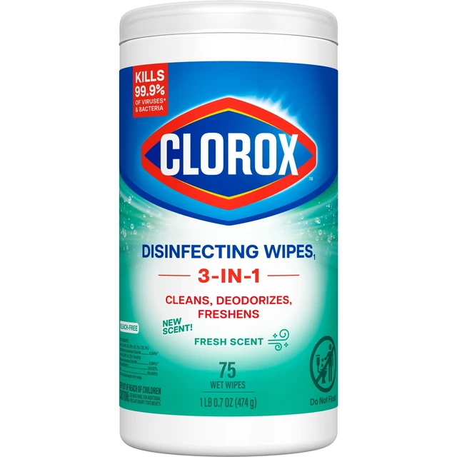 Alt view image 2 of 5 - Clorox Disinfecting Cleaning Wipes, Bleach Free, Fresh Scent, 75 Count
