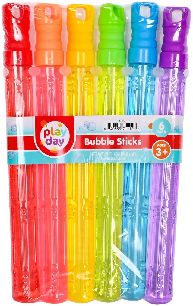 Alt view image 3 of 6 - Play Day Bubble Wand 6 Pack Multicolor 5 fl oz for Children Ages 3+