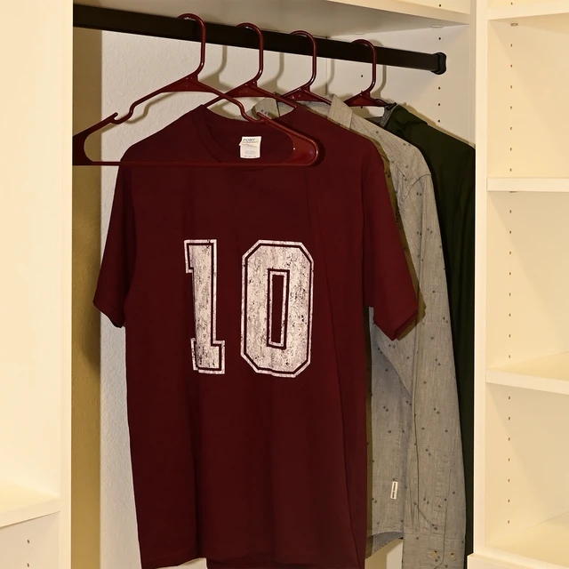 Alt view image 6 of 6 - Mainstays Plastic Notched Adult Hangers, Maroon Supreme, 50 Count