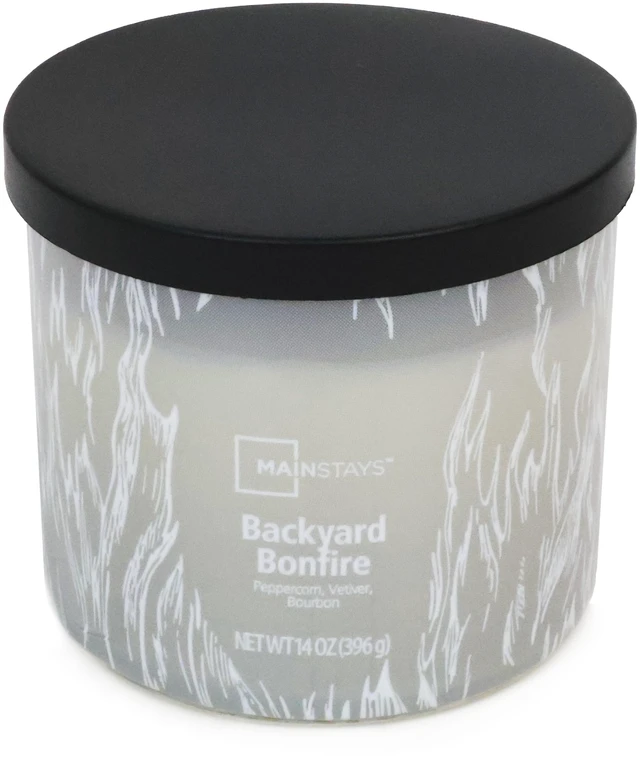 Alt view image 2 of 6 - Mainstays 3-Wick Ombre Wrap Backyard Bonfire Scented Jar Candle 14oz