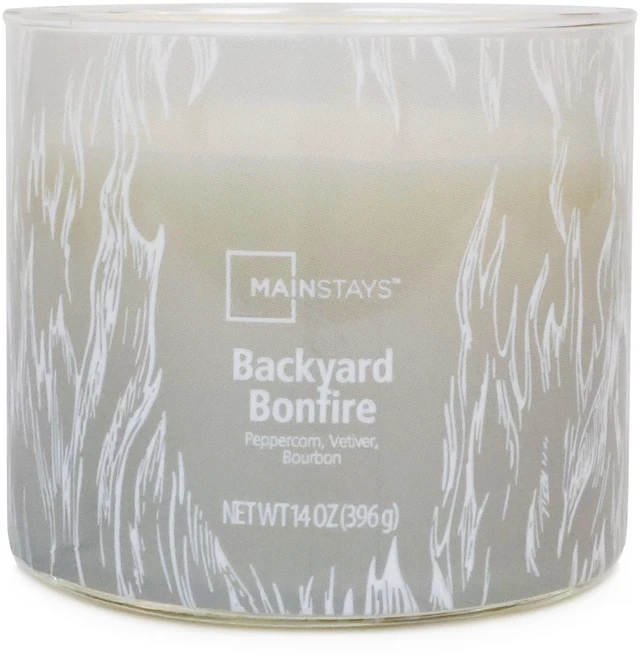 Alt view image 5 of 6 - Mainstays 3-Wick Ombre Wrap Backyard Bonfire Scented Jar Candle 14oz