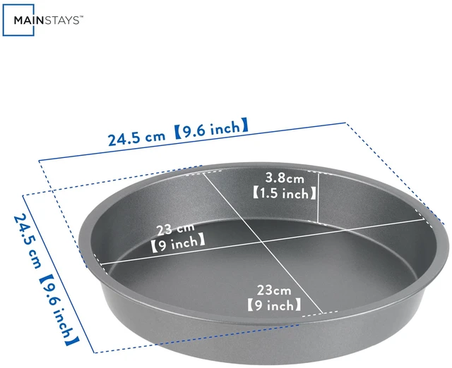Alt view image 5 of 6 - Mainstays 9" x 9" Round Nonstick Steel Cake Pan, 3 Pack, Dark Gray