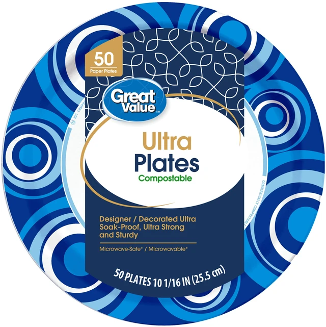 Alt view image 5 of 6 - Great Value Ultra Paper Plates, 10in, 50 Count