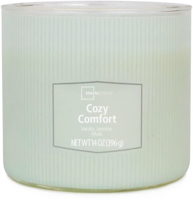 Alt view image 4 of 6 - Mainstays Cozy Comfort 3-Wick Textured Wrapped Scented Candle 14oz