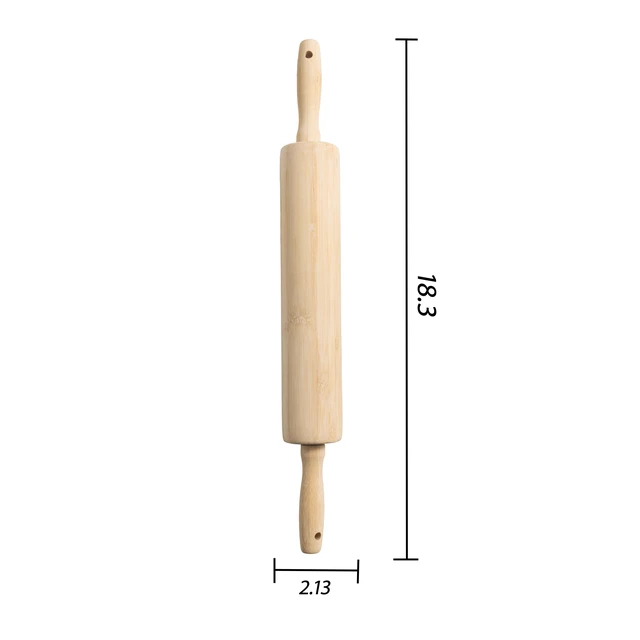Alt view image 4 of 5 - Mainstays Classic Bamboo Rolling Pin, 18.3in x 2.16in