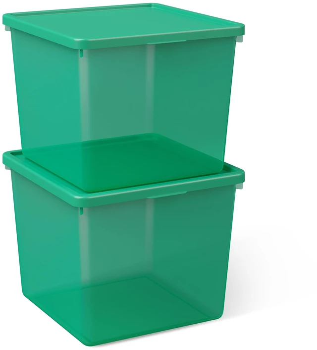 Alt view image 6 of 7 - Mainstays Kids Large Green Plastic Storage Bin with Lid