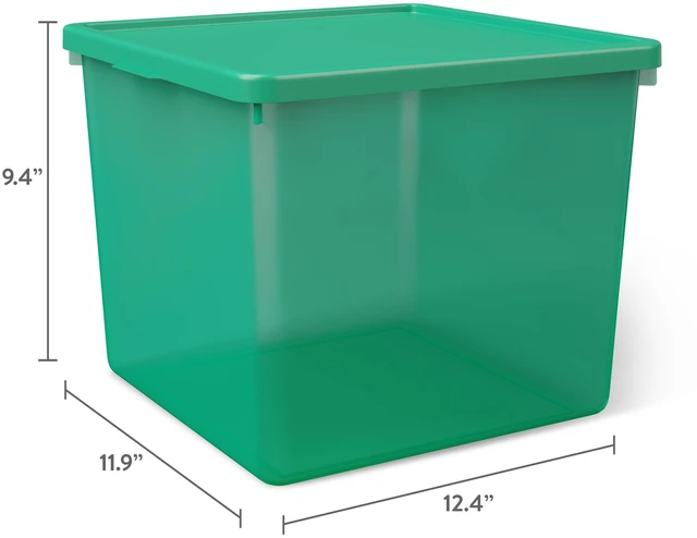 Alt view image 4 of 7 - Mainstays Kids Large Green Plastic Storage Bin with Lid