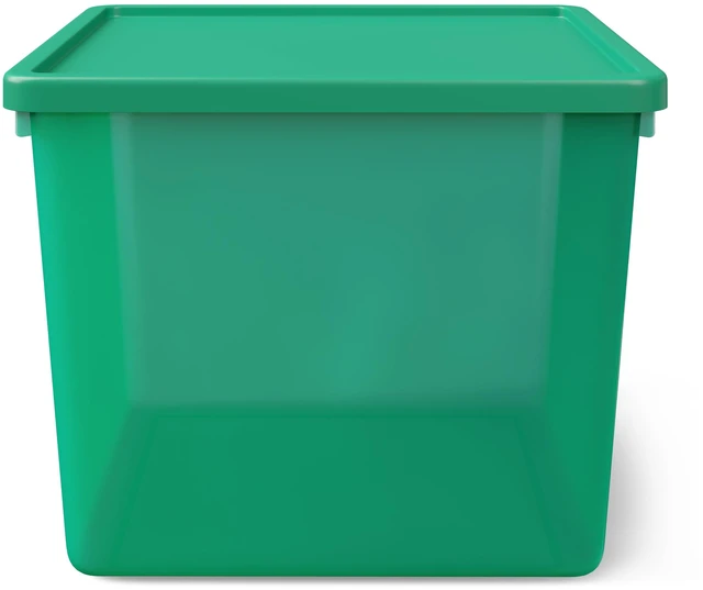 Alt view image 7 of 7 - Mainstays Kids Large Green Plastic Storage Bin with Lid