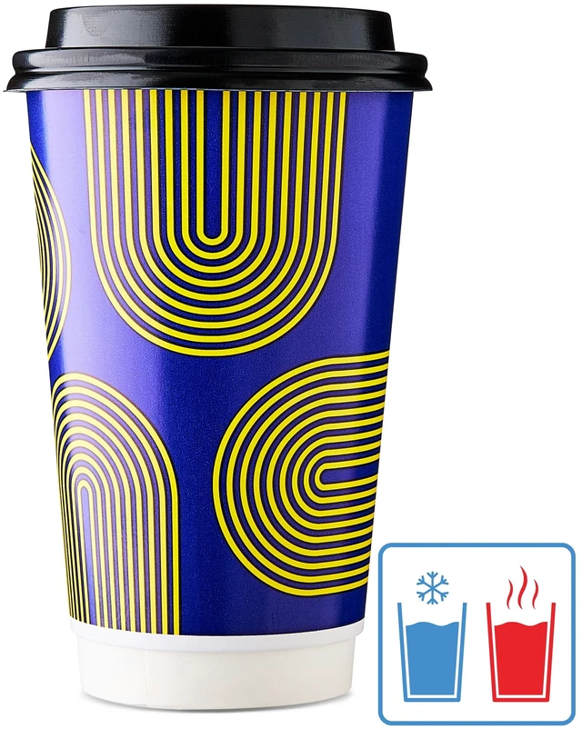 Alt view image 6 of 6 - Great Value 16oz 20Count Insulated Hot Paper Cups with Lids