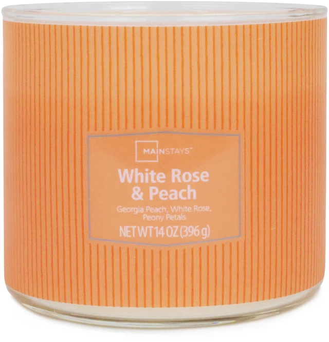 Alt view image 4 of 6 - Mainstays 3-Wick Textured Wrap Candle, White Rose and Peach, 14 oz