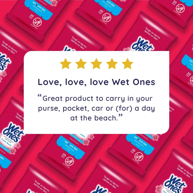 Alt view image 6 of 7 - Wet Ones Antibacterial Hand Wipes Fresh Scent, 20 Count (Pack of 5)