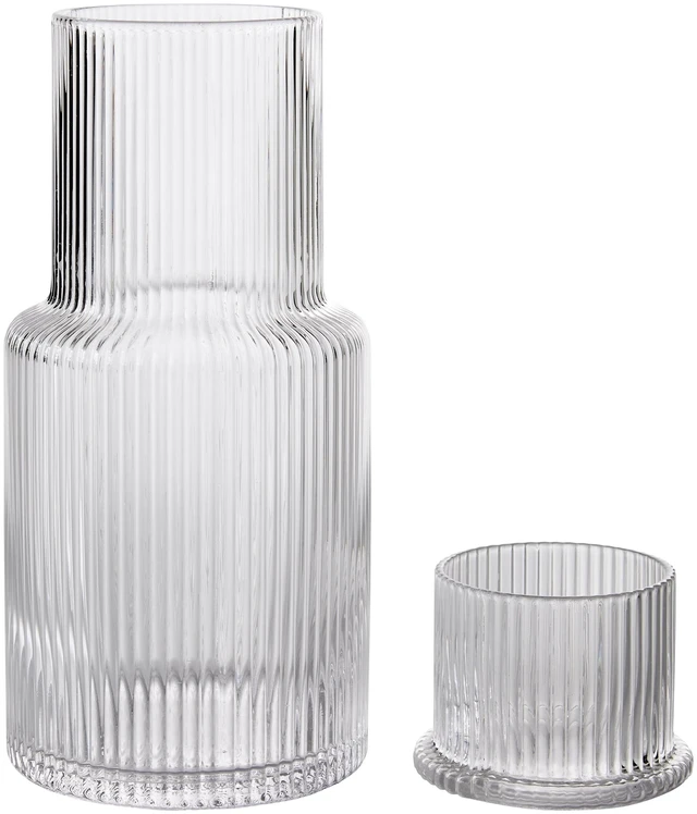 Alt view image 6 of 6 - Better Homes & Gardens 30Oz Glass Ribbed Carafe, Clear