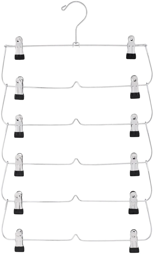 Main image of Mainstays 6-Tier Space-Saving Chrome Metal Pant & Skirt Hanger