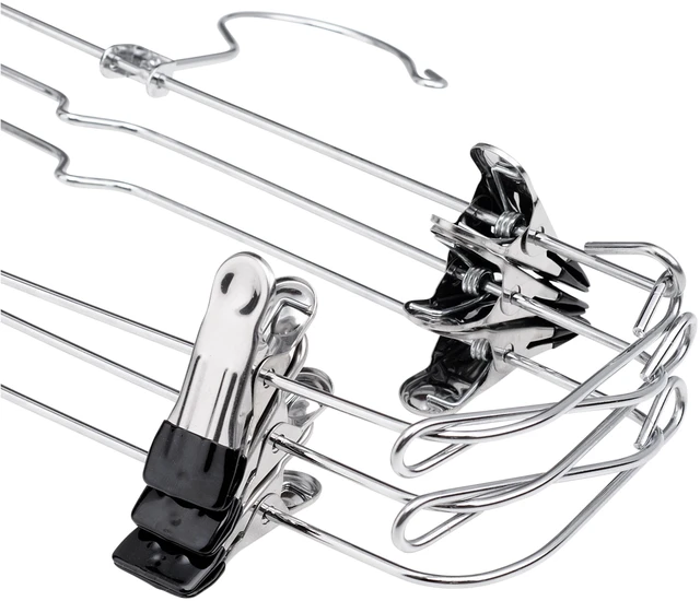 Alt view image 4 of 6 - Mainstays 6-Tier Space-Saving Chrome Metal Pant & Skirt Hanger