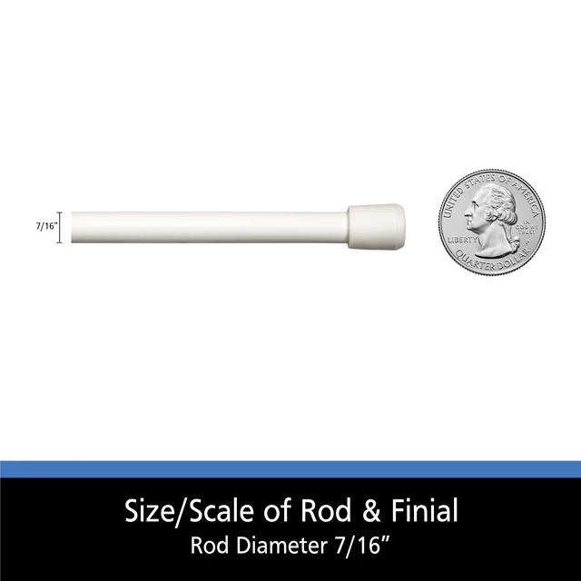 Alt view image 3 of 5 - Mainstays Adjustable Spring Tension Curtain Rod, 28-48in, 7/16in Diameter, White