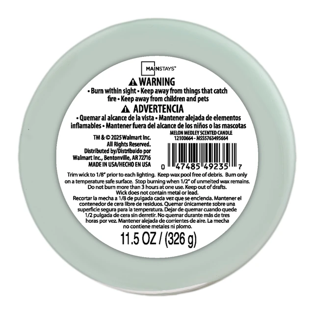 Alt view image 5 of 5 - Mainstays 3-Wick Candle Melon Medley Scented, 11.5 oz