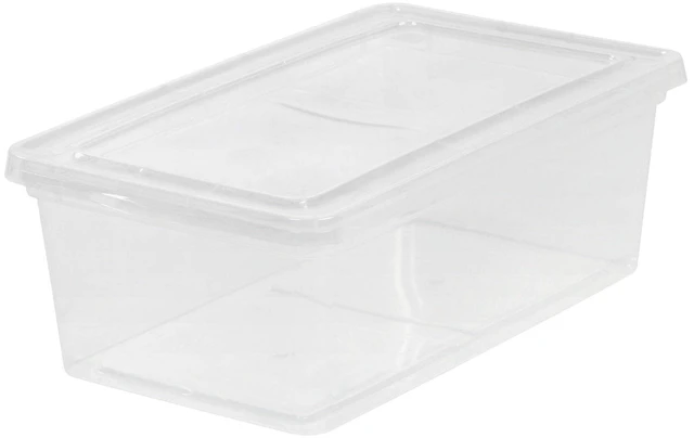 Main image of IRIS USA 6Qt Plastic Storage Bins with Lids, Clear, Stackable Totes
