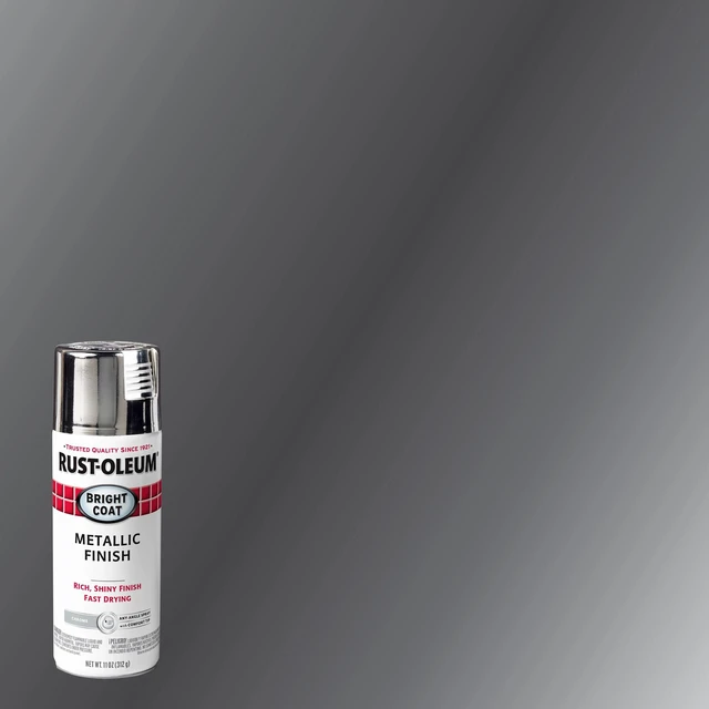 Alt view image 5 of 6 - Rust-Oleum 7718830 Stops Rust Bright Coat Metallic Spray Paint Chrome, 11 oz