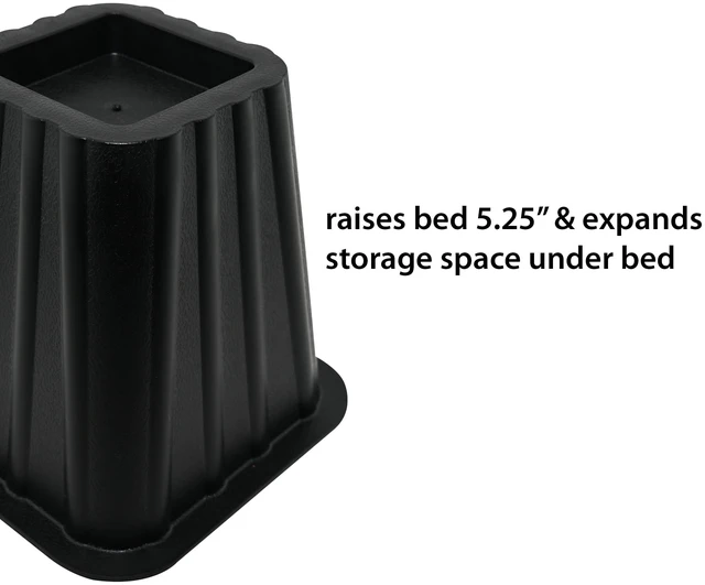 Alt view image 5 of 6 - Mainstays Black Plastic Bed Risers, 4 Pack, 6.5 x 6.5 x 6 Inches