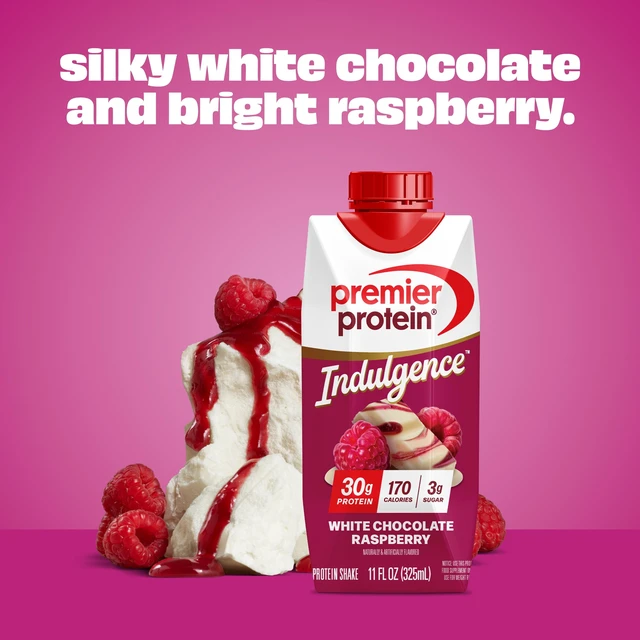 Alt view image 2 of 5 - Premier Protein Indulgence Protein Shake, White Chocolate Raspberry, 30g Protein, 11 fl oz, 4 Ct