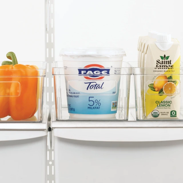 Alt view image 6 of 6 - Mainstays Medium Clear Plastic Pantry Storage Organizer Bin with Handles, 12 x 6 x 4 Inches