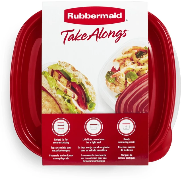 Alt view image 5 of 5 - Rubbermaid TakeAlongs Food Storage Containers, 10-Piece Set, Red