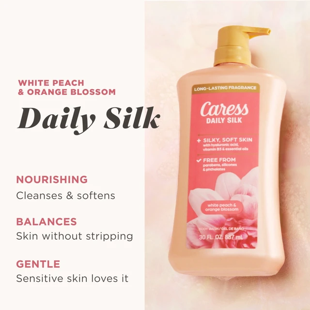 Alt view image 2 of 6 - Caress Daily Silk Moisturizing Body Wash with Hyaluronic Acid and Vitamin B3, 30oz