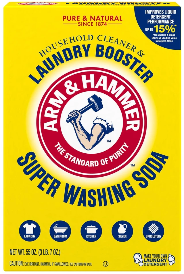 Alt view image 4 of 5 - ARM & HAMMER Super Washing Soda Powder 55oz Laundry Detergent Booster & Household Cleaner