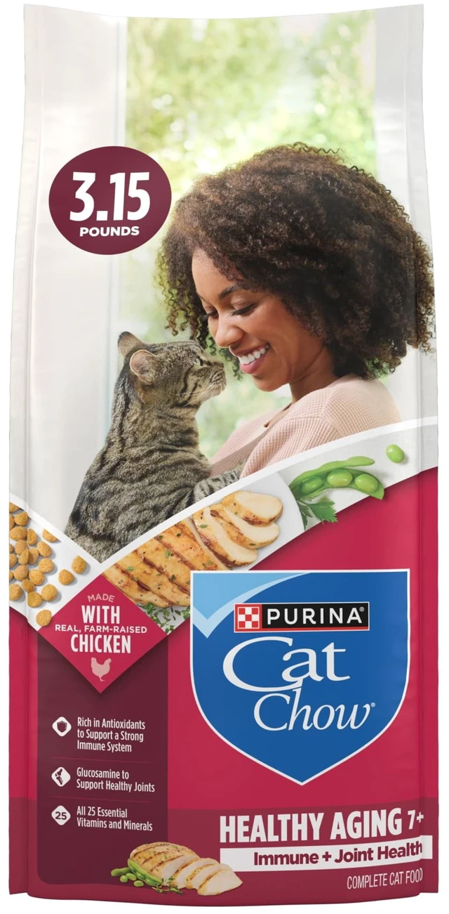Main image of Purina Cat Chow Healthy Aging 7+ Senior Dry Cat Food, Chicken, 3.15 lb. Bag