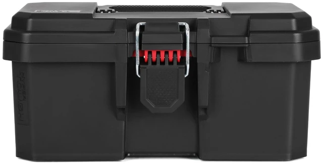 Alt view image 3 of 5 - Hyper Tough 13 in Heavy-Duty Resin Toolbox with Foldable Handle and Padlock Compatibility