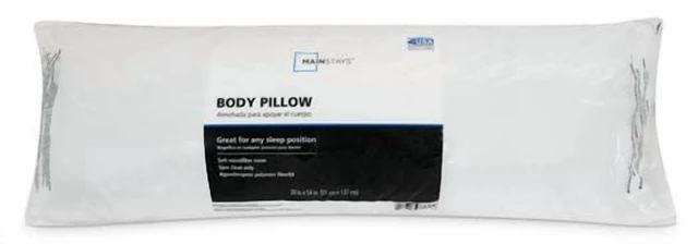 Alt view image 6 of 7 - Mainstays Body Pillow 20in x 54in White Hypoallergenic