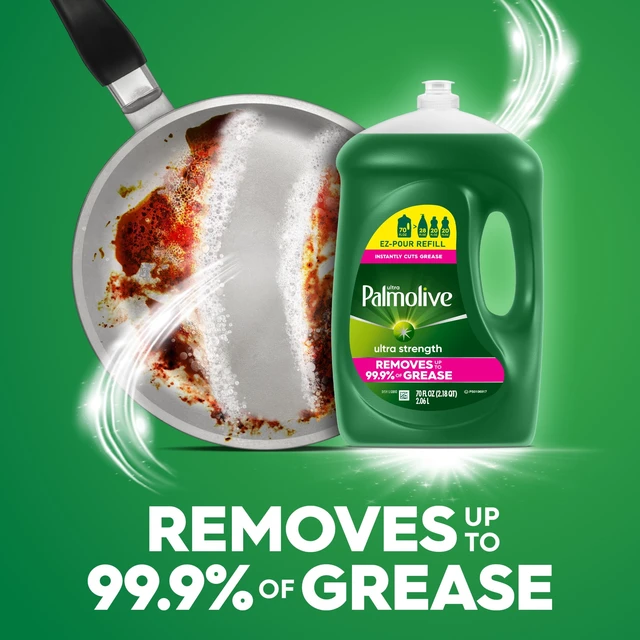 Alt view image 2 of 6 - Palmolive Ultra Strength Liquid Dish Soap Grease Cutting 70 fl oz EZ-Pour Refill Bottle