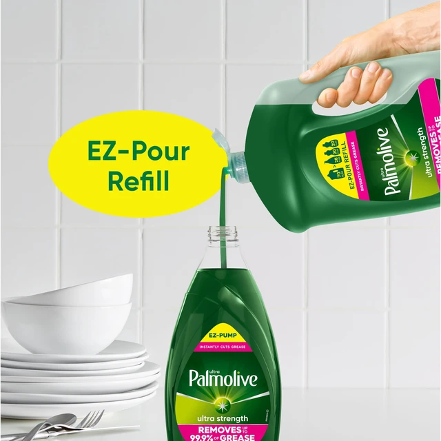 Alt view image 6 of 6 - Palmolive Ultra Strength Liquid Dish Soap Grease Cutting 70 fl oz EZ-Pour Refill Bottle