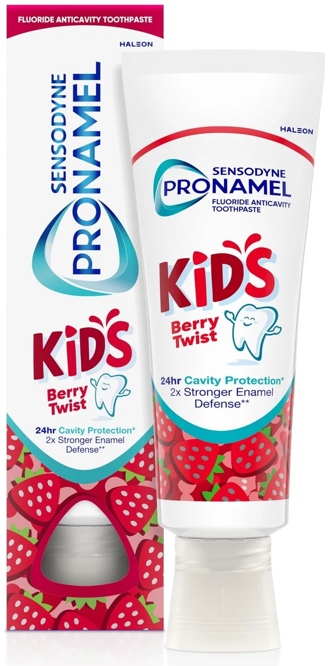Main image of Sensodyne Pronamel Kids Toothpaste, Fluoride Anticavity, Cavity and Enamel Protection, for Ages 2+, Berry Twist Flavored, 4 Oz