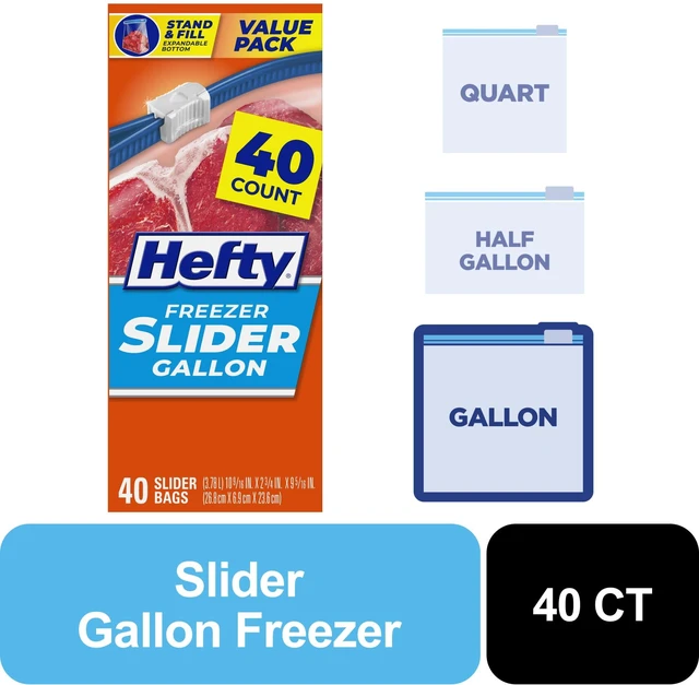 Main image of Hefty Slider Gallon Freezer Bags, 40 Count