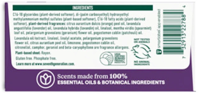 Alt view image 3 of 6 - Seventh Generation Fabric Softener Dryer Sheets, Fresh Lavender, 80 Count