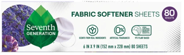 Alt view image 2 of 6 - Seventh Generation Fabric Softener Dryer Sheets, Fresh Lavender, 80 Count