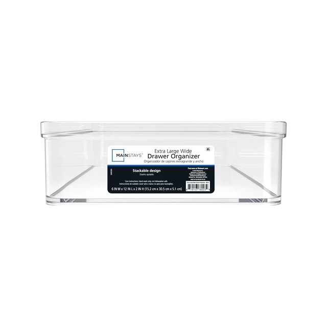Alt view image 3 of 6 - Mainstays Extra Large Wide Clear PET Plastic Organizer Tray, 12x6x2 Inches