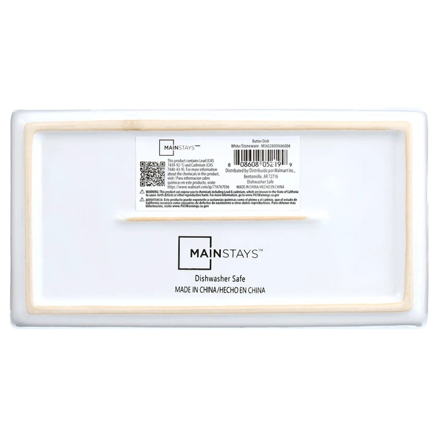 Alt view image 3 of 6 - Mainstays Stoneware Butter Dish with Lid, White