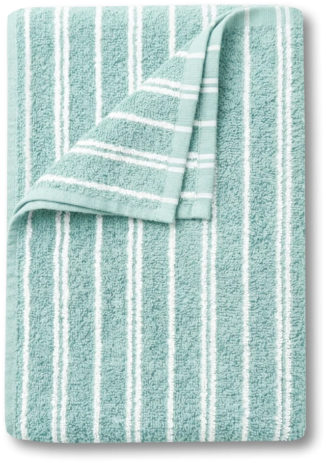 Main image of Mainstays Basic Striped Bath Towel, Aqua