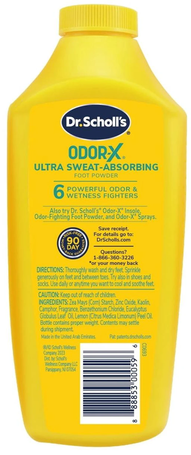 Alt view image 4 of 7 - Dr. Scholl's Odor-X Ultra Sweat-Absorbing Unscented Foot Powder, 7oz, 1 Count