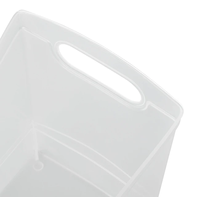Alt view image 2 of 6 - Mainstays 12Qt Clear Plastic Storage Bin with Carrying Handles, Narrow Rectangular Organizer for Pantry, Closet, Cabinet and Shelf Storage
