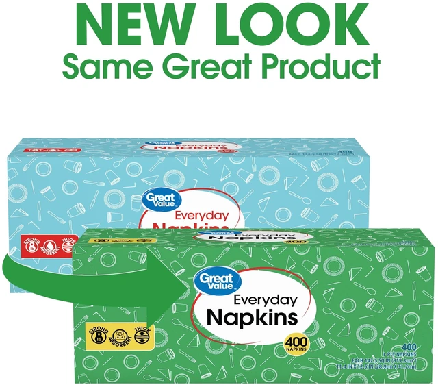 Alt view image 5 of 6 - Great Value 400 Count Disposable 1-Ply White Paper Napkins