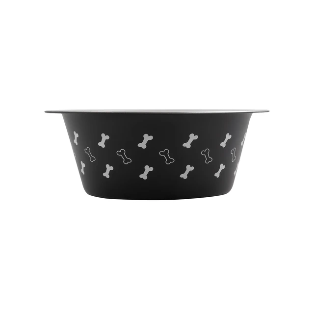 Alt view image 5 of 5 - Vibrant Life Medium Stainless Steel Dog Bowl, 25.75floz, Black with Bones