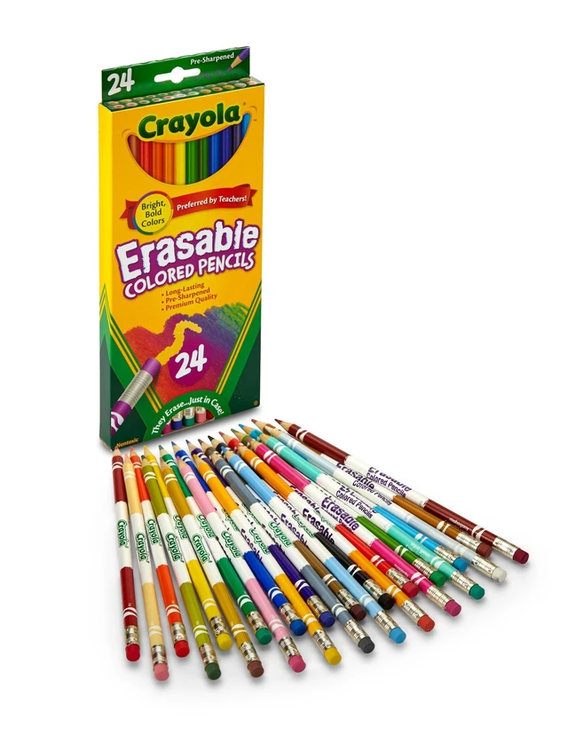 Alt view image 6 of 6 - Crayola Erasable Colored Pencils, 24 Count, School & Classroom Supplies for Kids and Teachers, Gift