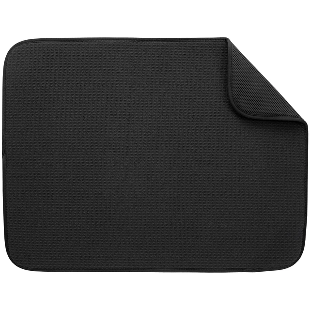 Alt view image 7 of 7 - Mainstays Reversible Quick-Dry Microfiber Dish Drying Mat for Kitchen Countertop, Black