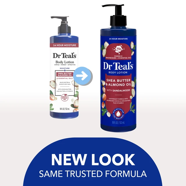 Alt view image 5 of 6 - Dr Teal's Shea Butter & Almond Oil Body Lotion with Sandalwood, 24 Hour Hydrating Moisture, 18fl oz
